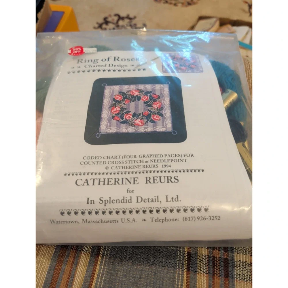 New Catherine Reurs Ring Of Roses Cross Stitch Or Needlepoint Charted Design Kit